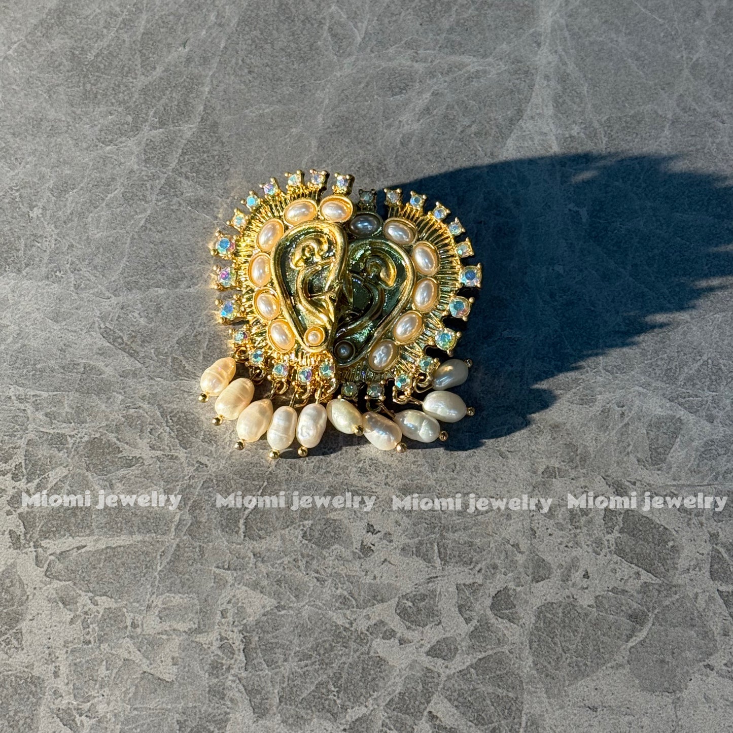 Natural pearl heart shape earring vintage
