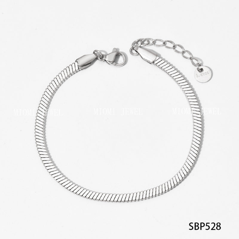 Stackable Irregular Texture Heart Jewelry Set Stainless Steel Vacuum Plating Non-Fading Autumn Winter Bracelet Bangle