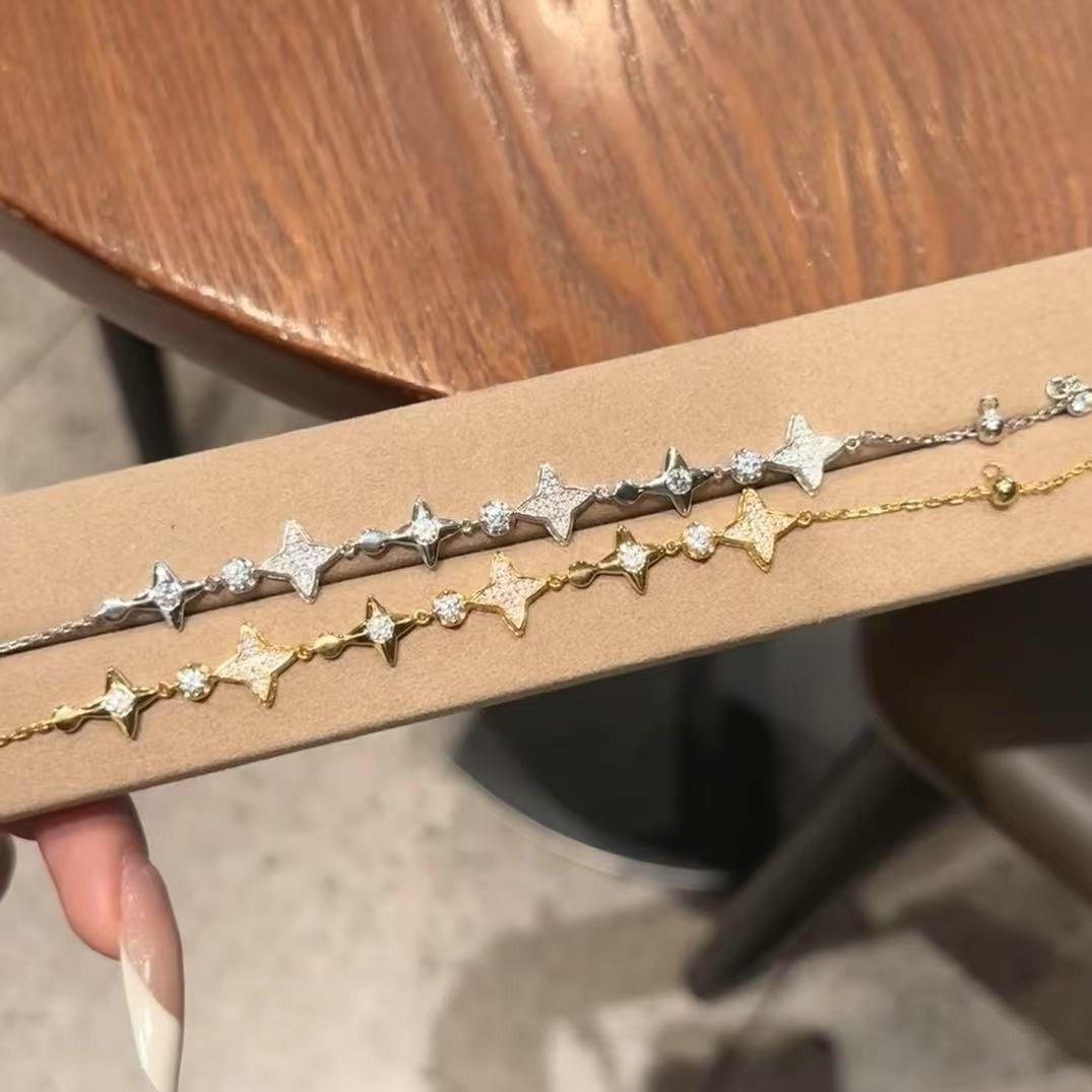 Niche Fashion Personality High Carbon Diamond Star Bracelet Exquisite Temperament Versatile Design Sense Hand Jewelry