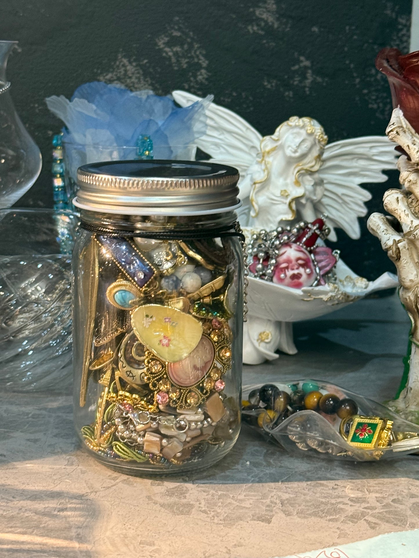 【Hot selling】customized mystery jewelry jar(glass jar)700ml/400ml