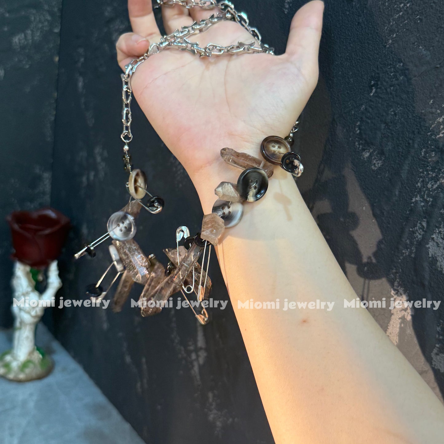 whimsical soft gothic witchy necklace