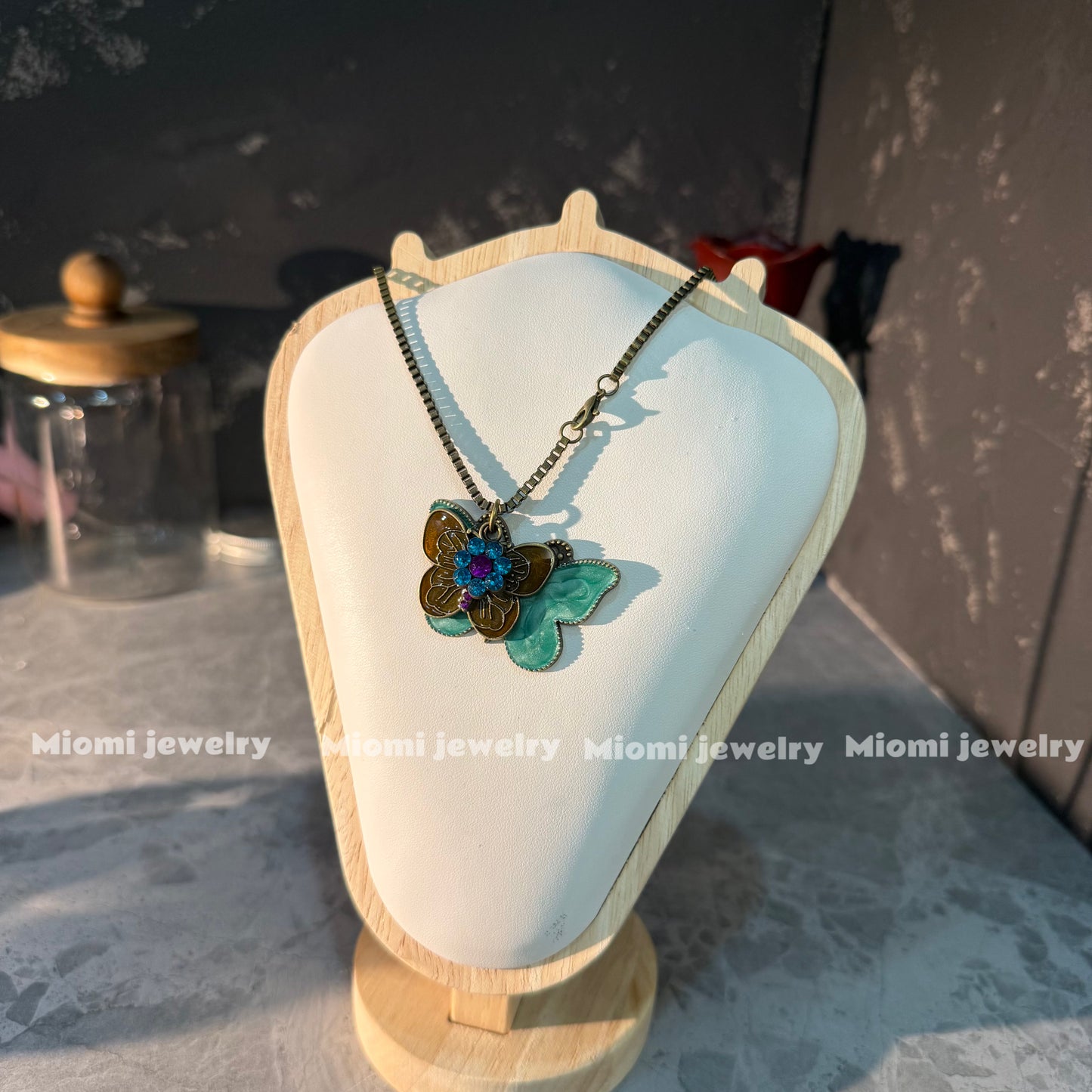 cottage fairy whimsical butterfly necklace necklace(a little long)vintage