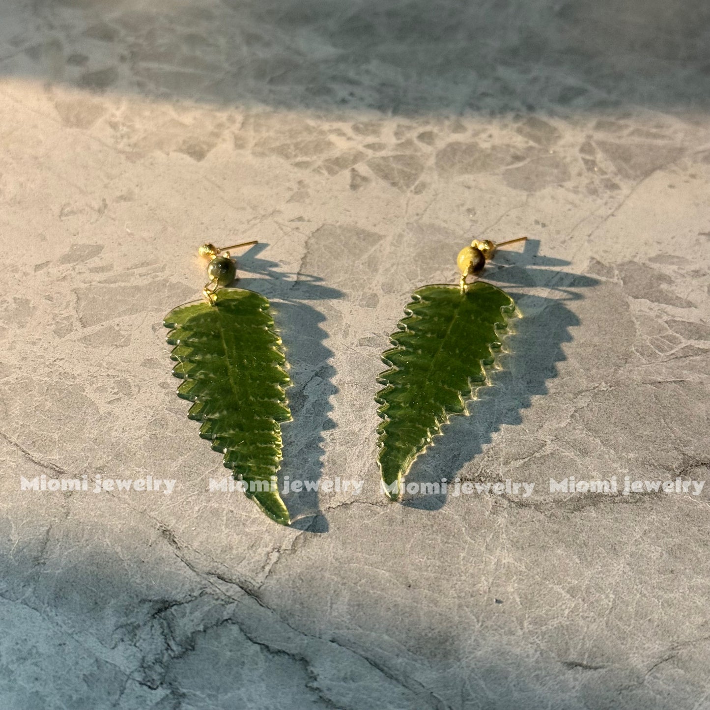 cottage leaf earring whimsical
