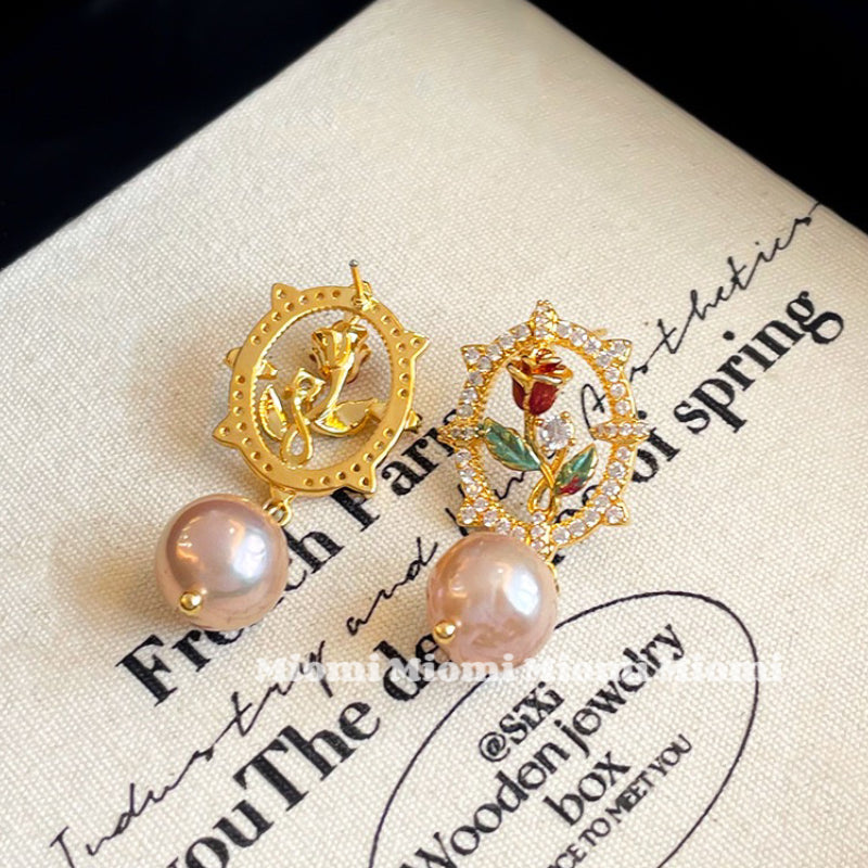 3pcs Vintage natural stone natural pearl necklace ring bracelet set
