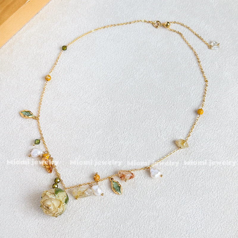2 fairytale's jewelry set earring➕ring➕necklace (natural pearl)