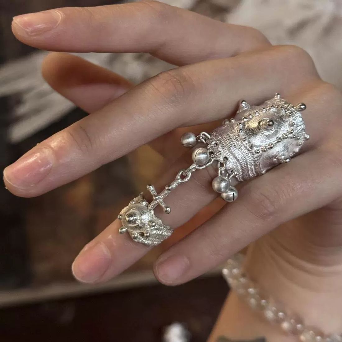 Miomi silver boho design ring