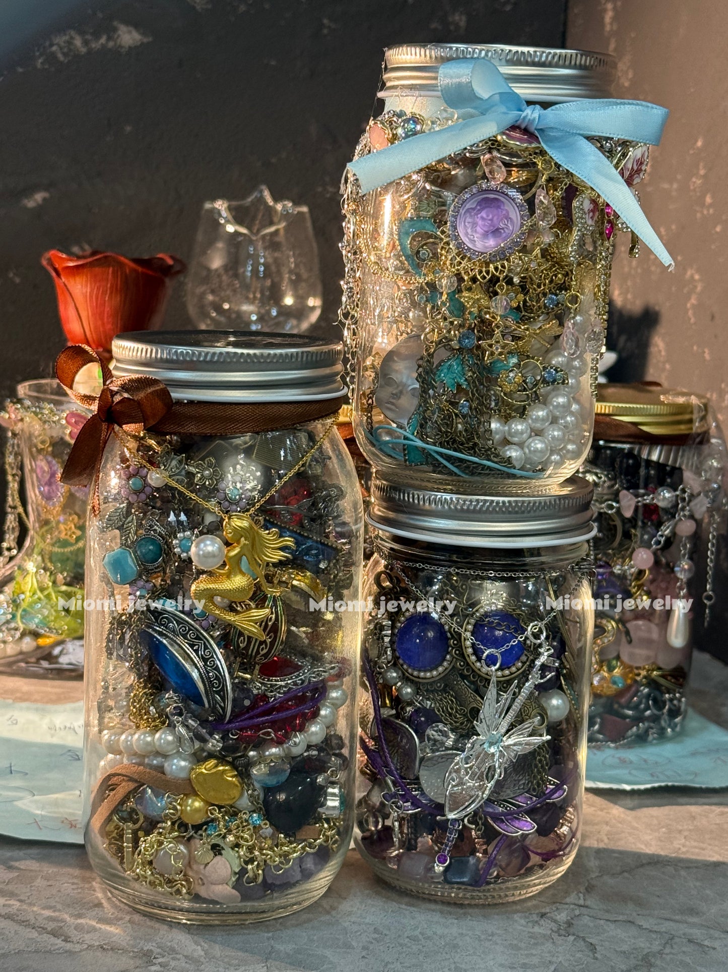 【Hot selling】customized mystery jewelry jar(glass jar)700ml/400ml