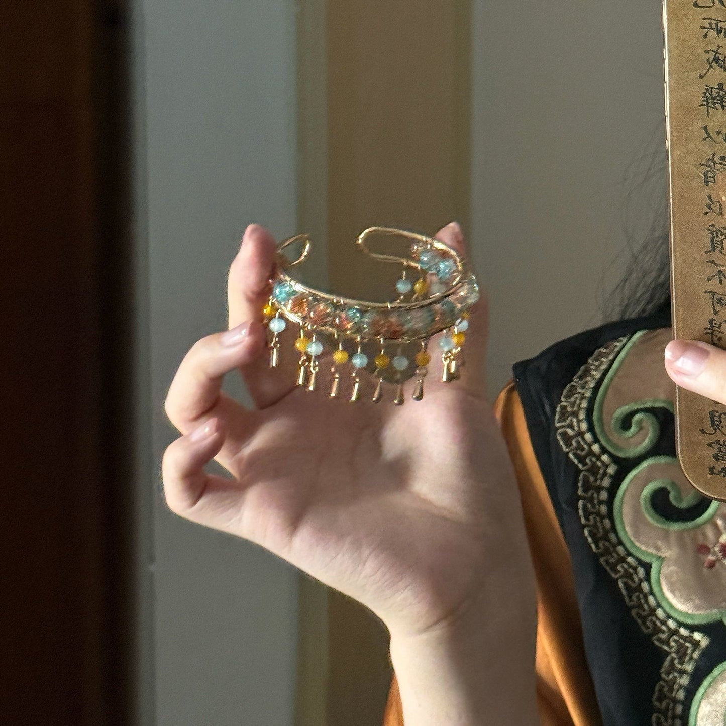 Ethnic Style Ancient Style, Super Fairy, Atmospheric, Exquisite Tassel, Flexible Open Bangle vintage fairy witchy