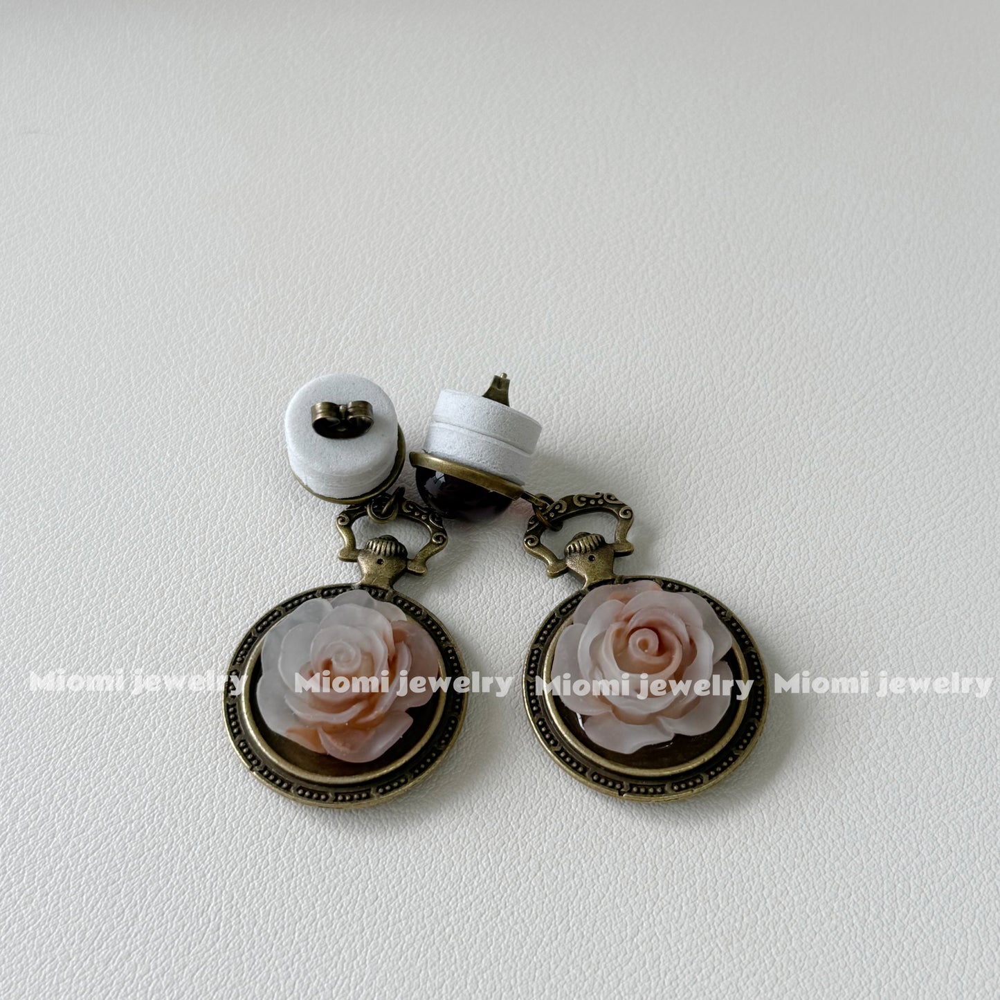 handmade vintage rose earring