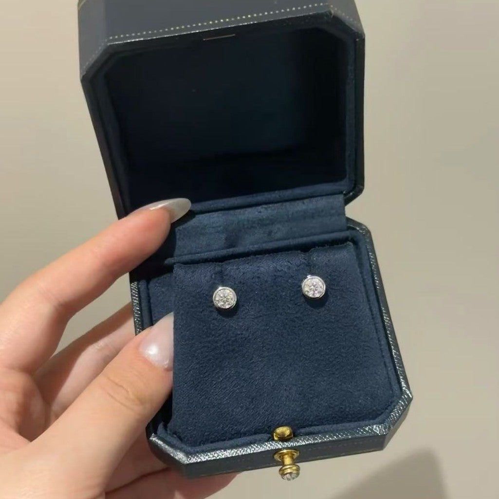 S925 Sterling Silver High Carbon Diamond Bubble Earrings for Women New Niche High-end Elegant