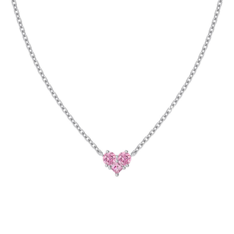 S925 Sterling Silver Heart Necklace for Women Inlaid with Zirconia Unique Niche Design Collarbone Chain