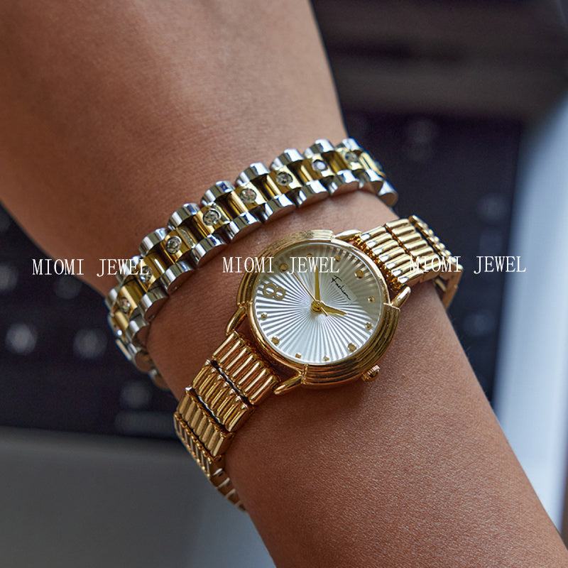Stainless Steel White Diamond Bracelet Light Luxury High-end Titanium Steel Jewelry Women's Non-fading Jewelry