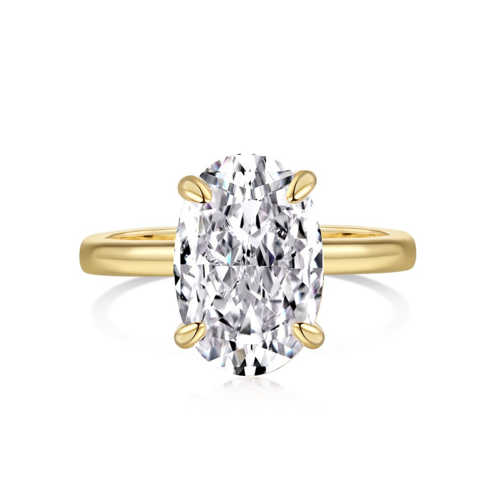 S925 Sterling Silver Ring for Women 8A Ice Flower Cut Zircon Inlaid Geometric Heart High-end Feel Women's Jewelry