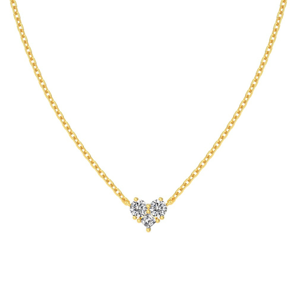 S925 Sterling Silver Heart Necklace for Women Inlaid with Zirconia Unique Niche Design Collarbone Chain