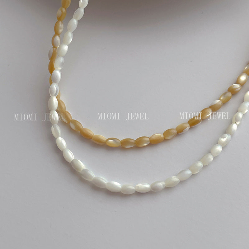 Minimalist Design Natural Shell Bead Necklace for Women Beach Vacation Style Versatile Collarbone Chain