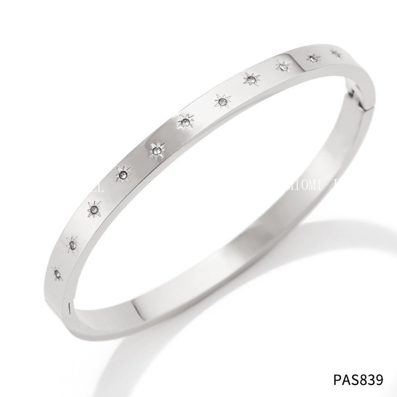 2025 New Stainless Steel Bracelet Hot-Selling Luxury High-End Micro-Paved Zirconia High-Grade Women's Bracelet