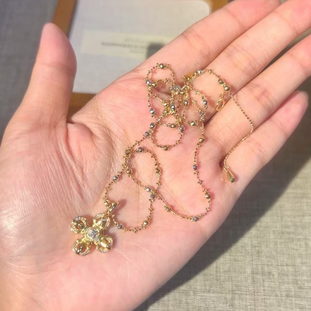 New Pure Silver S925 Cross Vajra Necklace Fairy Chain New Chinese Style National Trend Light Luxury High-end Clavicle Chain