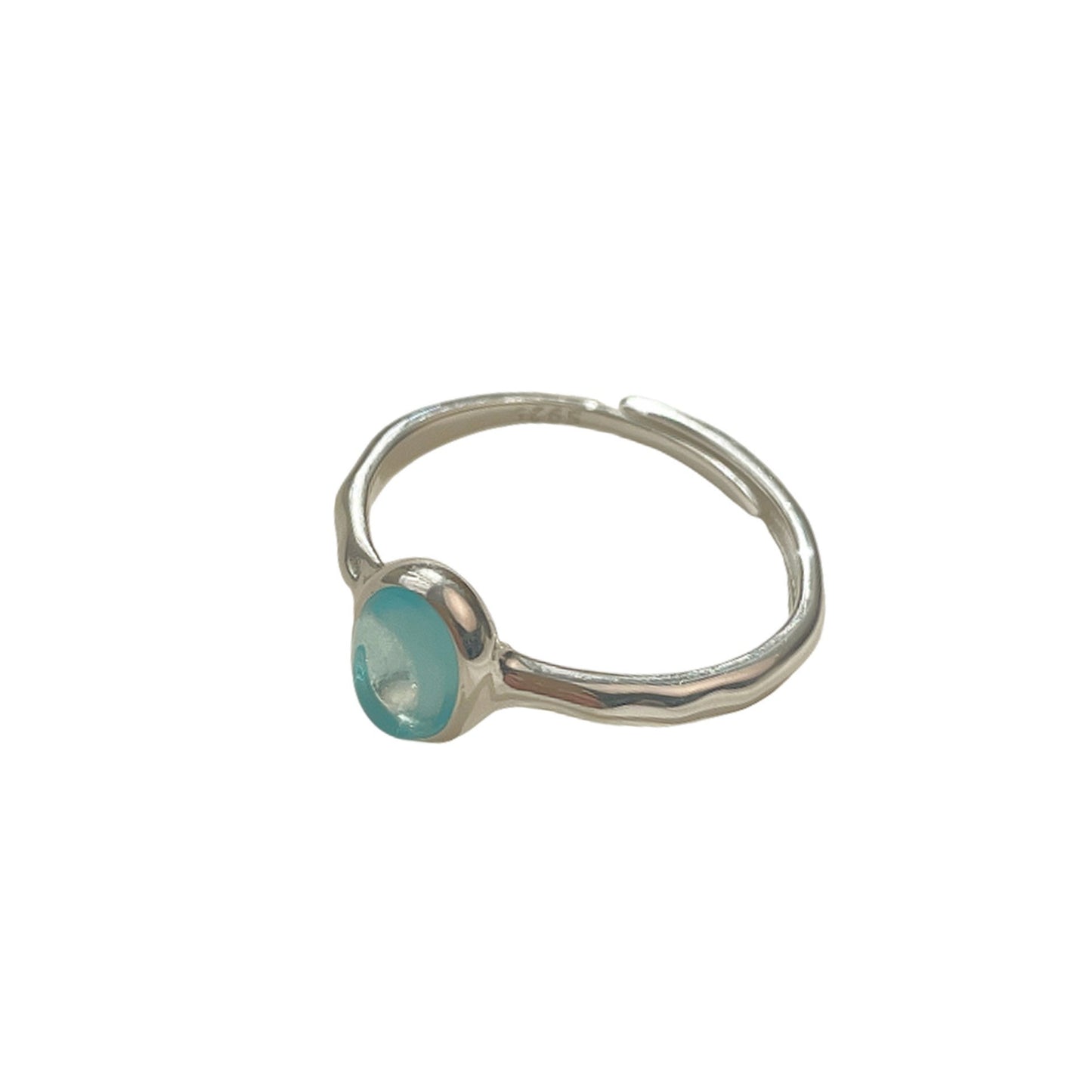 S925 Silver Aquamarine Bracelet Set Irregular Cut Gemstone Series Silver