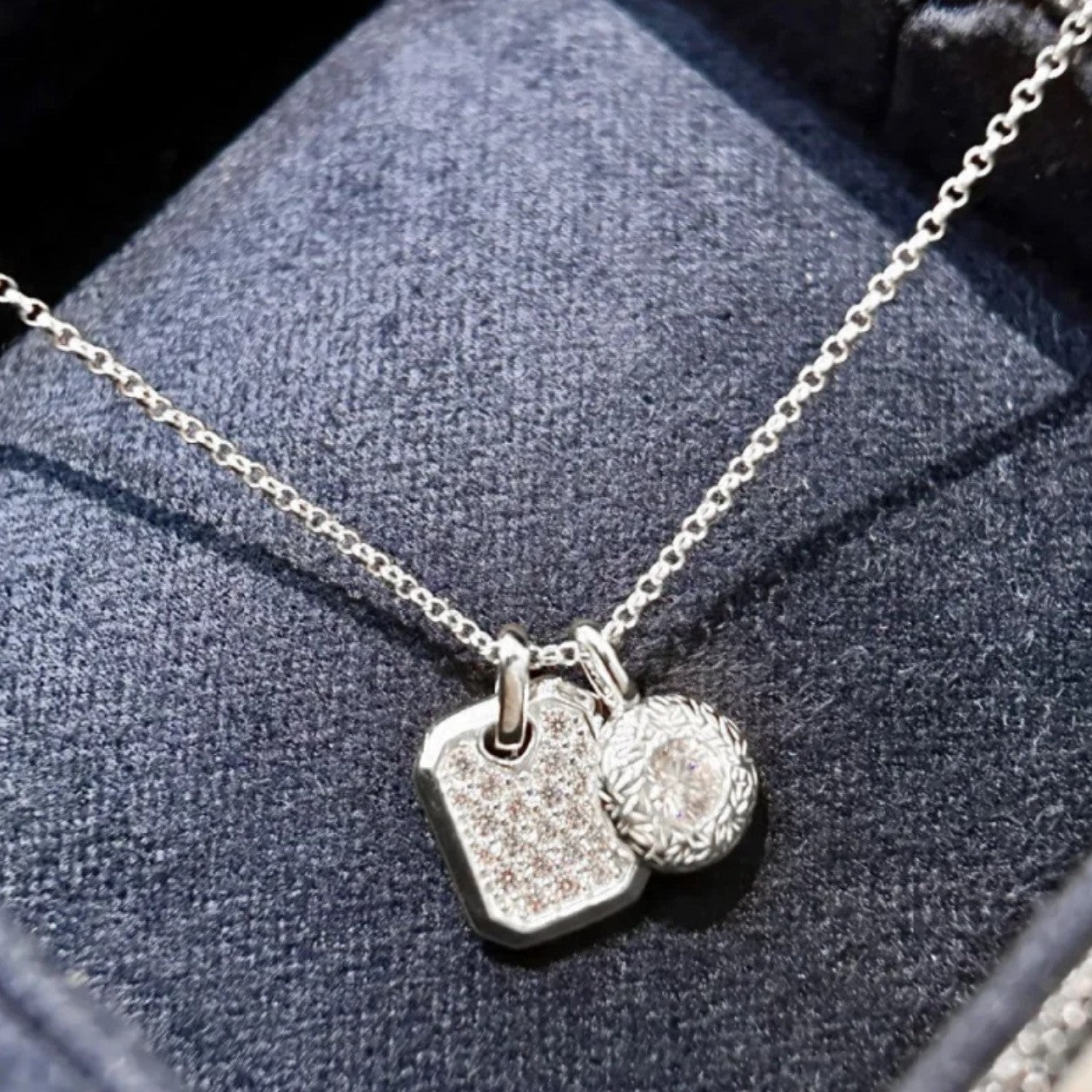 Pure Silver S925 Tianfangdiyuan Wushi Pendant Full Diamond Necklace Fashion Versatile Commuting Simple Personality Light Luxury Collarbone Chain