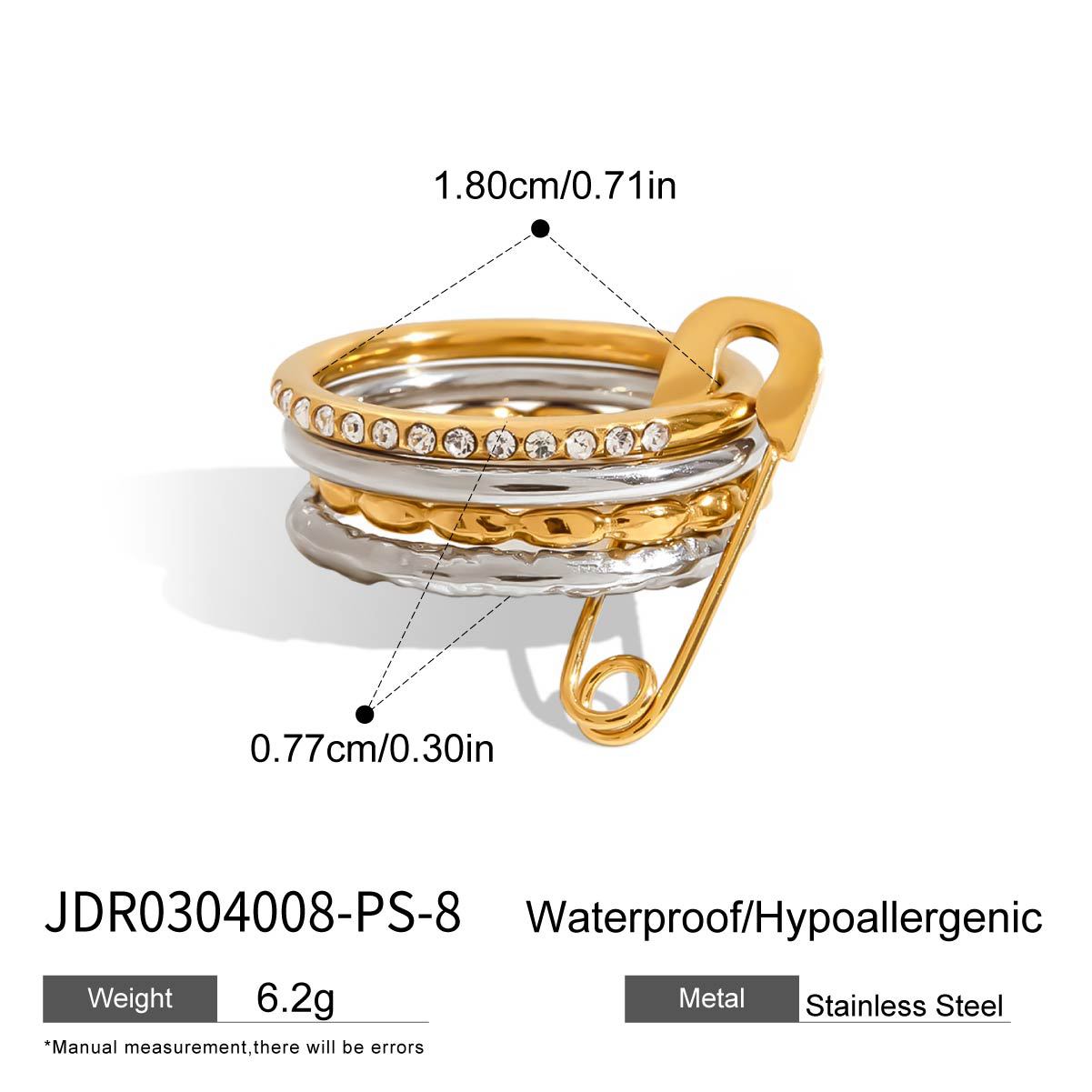 Multi-layer Stacking Rings Titanium Steel Non-fading Finger Rings Hot-selling Jewelry High-end Feel Stainless Steel Rings