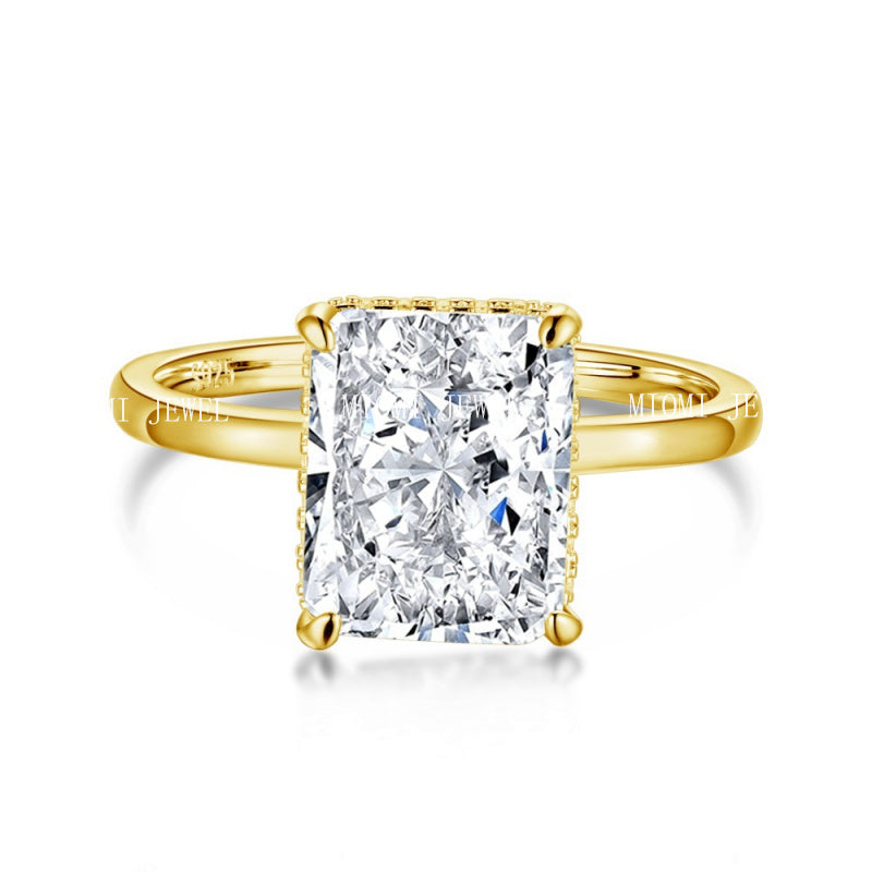 S925 Sterling Silver Ring for Women 8A Ice Flower Cut Zircon Inlaid Geometric Heart High-end Feel Women's Jewelry