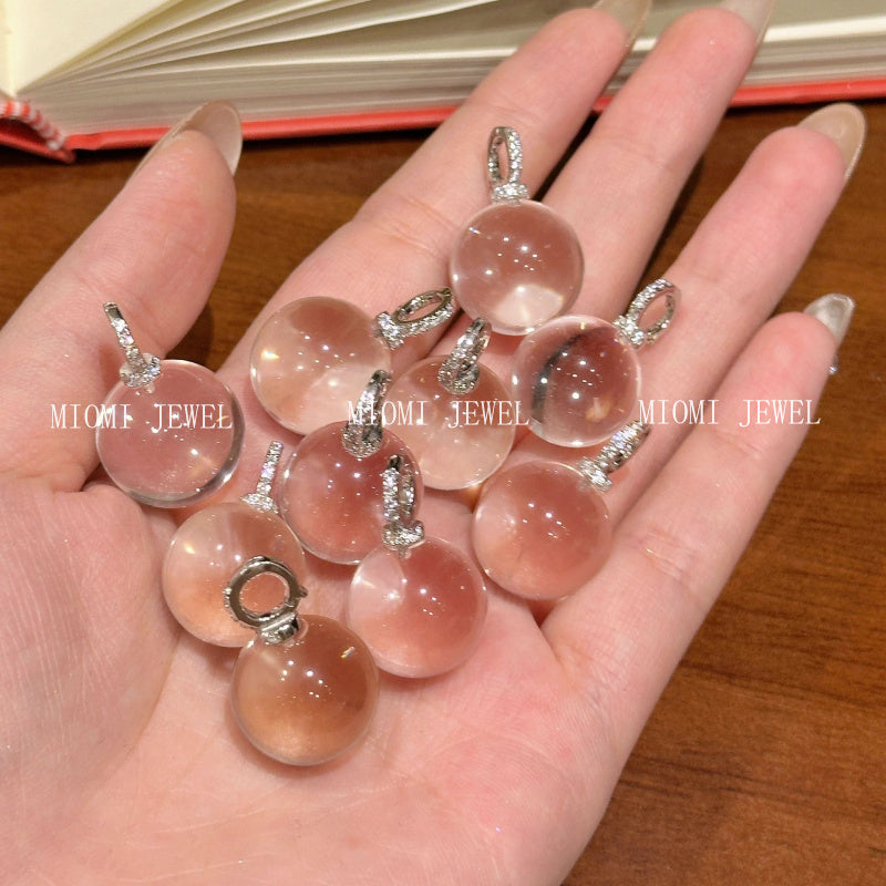 S925 Sterling Silver Ice Transparent White Crystal Pendant Necklace