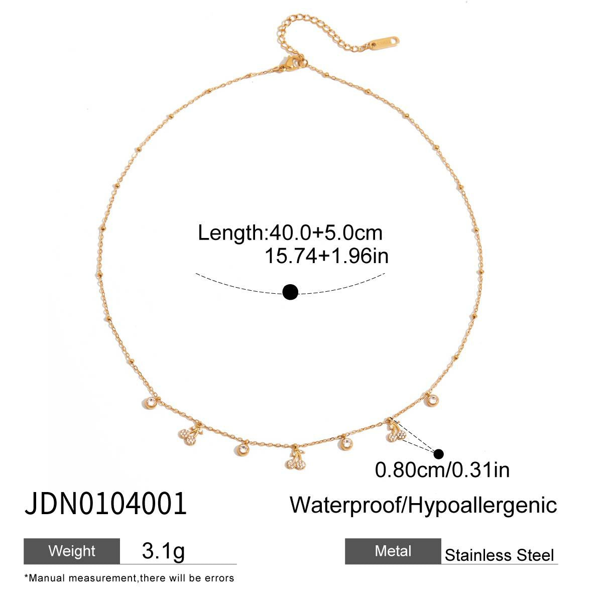 Titanium Steel Zircon Necklace for Women, Light Luxury High-End Clavicle Chain, Non-Fading Stainless Steel Jewelry