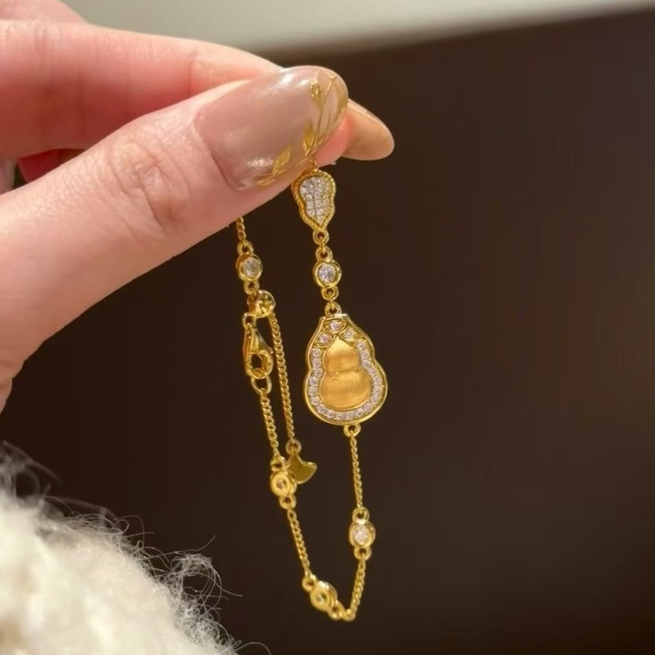 Italian Craft Vintage Style Brushed Craft Gourd Bracelet Fashion Versatile Light Luxury Style