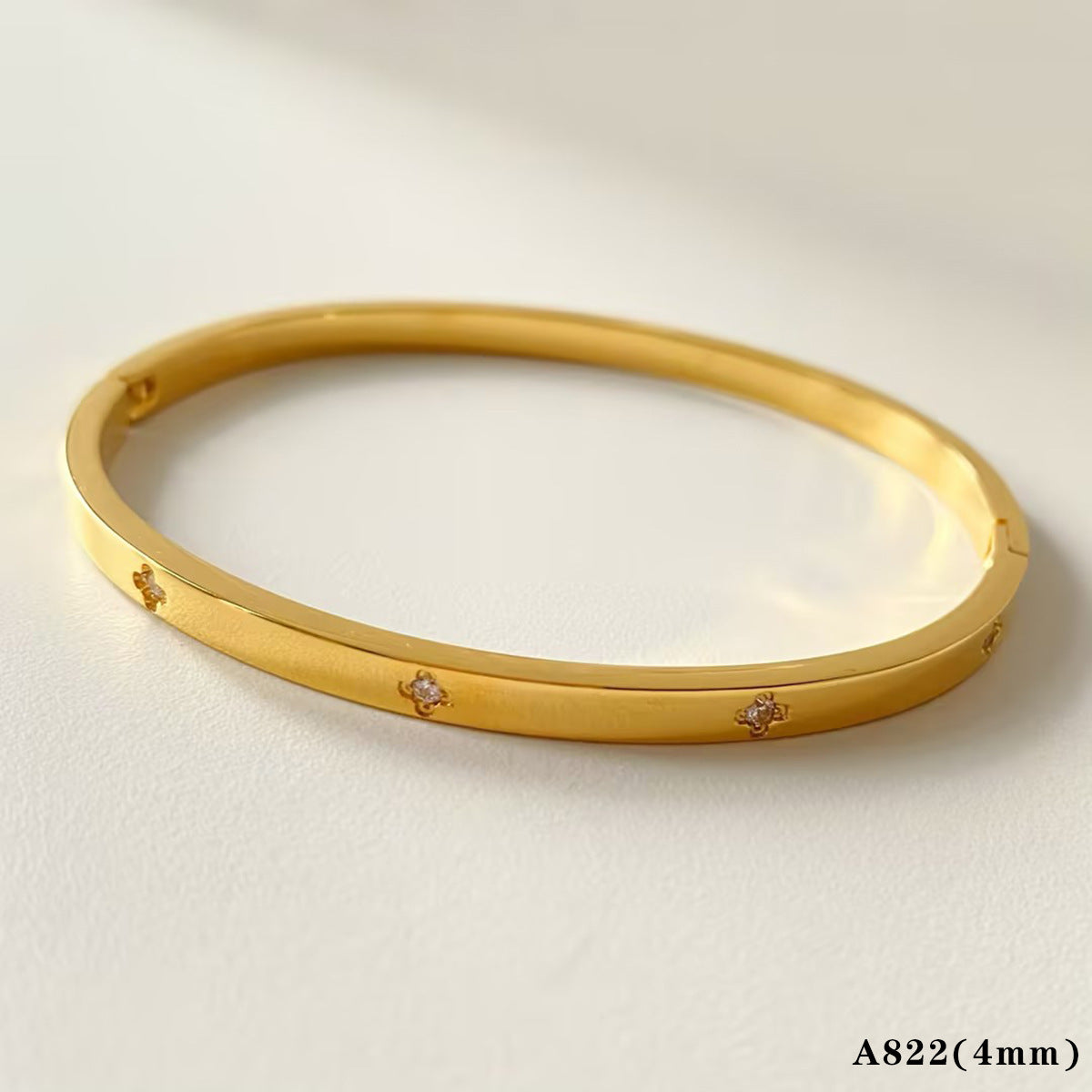 Stackable Irregular Texture Heart Jewelry Set Stainless Steel Vacuum Plating Non-Fading Autumn Winter Bracelet Bangle