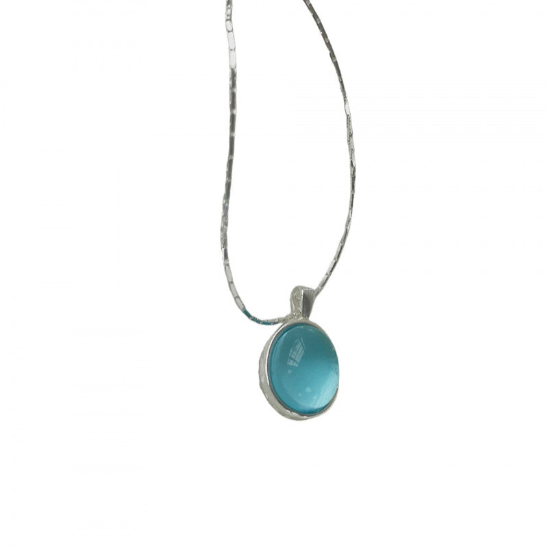 S925 Silver Aquamarine Bracelet Set Irregular Cut Gemstone Series Silver
