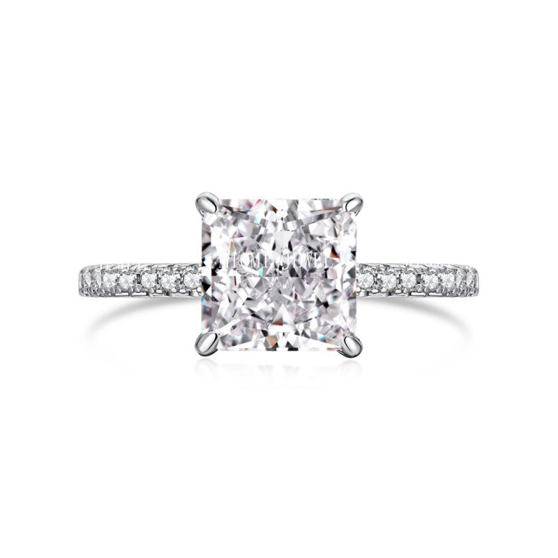 S925 Sterling Silver Ring for Women 8A Ice Flower Cut Zircon Inlaid Geometric Heart High-end Feel Women's Jewelry