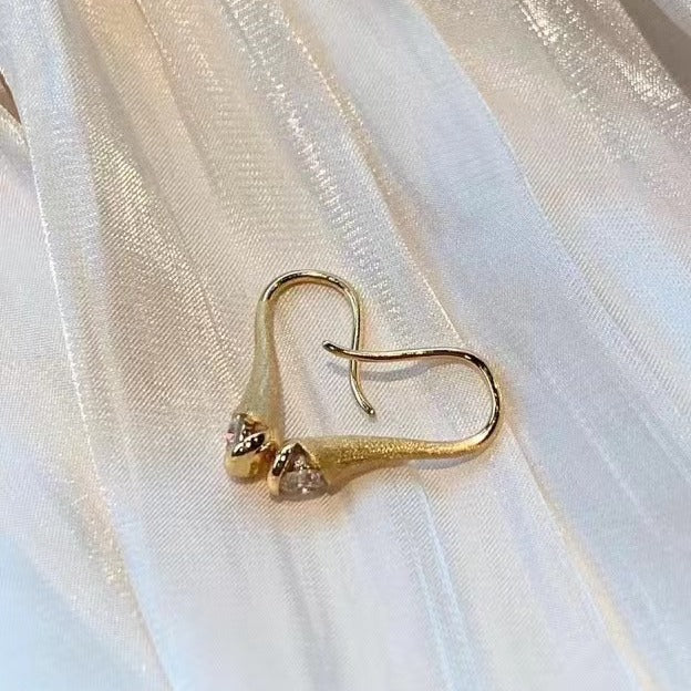 Italian Vintage Style Pure Silver S925 Real Gold Plated High Carbon Diamond Brushed Craft Perfume Bottle Earrings Ear Hooks