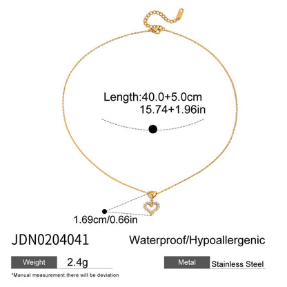 Stainless Steel Heart Necklace Light Luxury High-End Clavicle Chain Titanium Steel Jewelry Non-Fading Hot Item