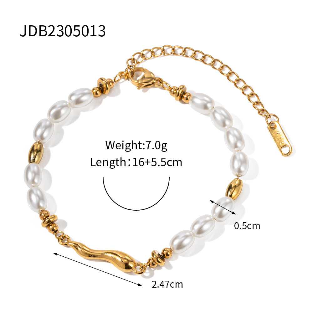 Jie Ding Stainless Steel Rhinestone Buckle Bracelet Light Luxury High-Grade Jewelry Women's Non-Fading Titanium Steel Ornament