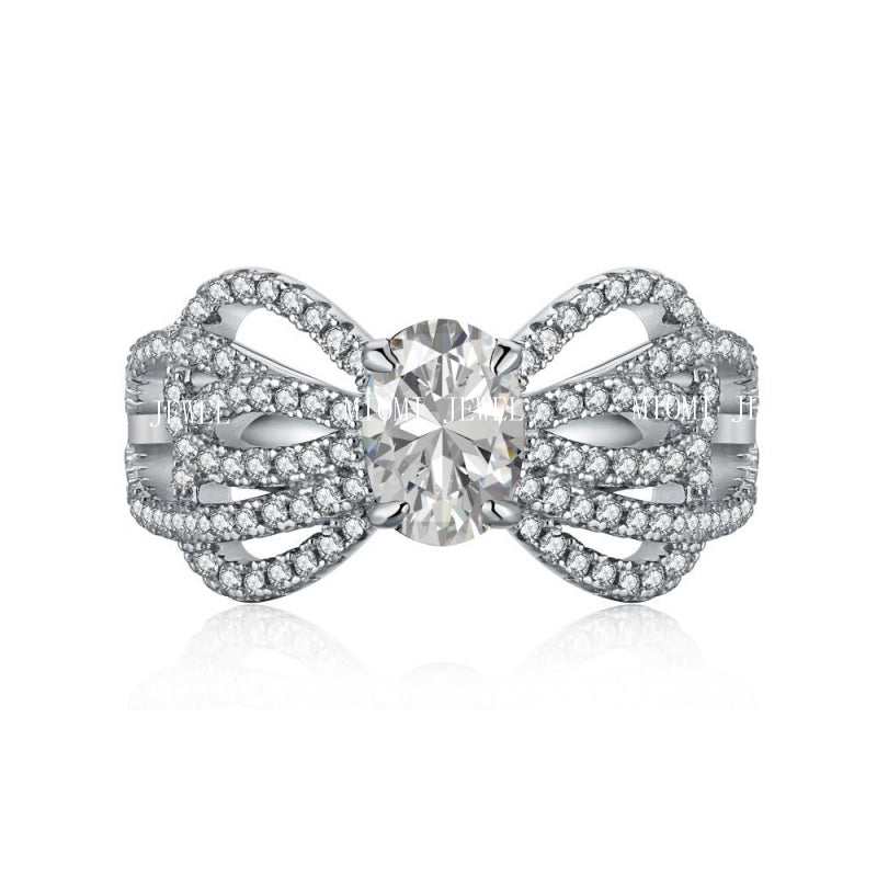 High Carbon Diamond Ring for Women S925 Sterling Silver Zircon Ring Colored Gemstone Ring Wholesale TikTok Cross-Border Live Streaming