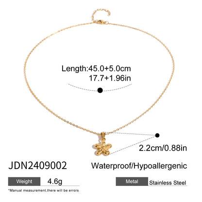 Stainless Steel Flower Pendant Necklace High-End Ins Collarbone Chain Titanium Steel Choker Jewelry