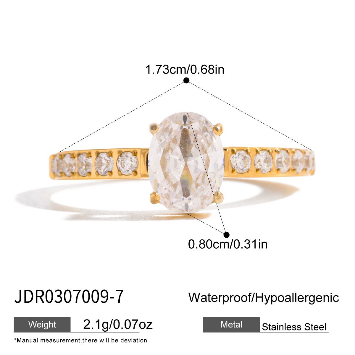 Zircon Ring Titanium Steel Non-Fading Necklace for Women Light Luxury High-End Feel Connected Finger Bracelet Stainless Steel Jewelry