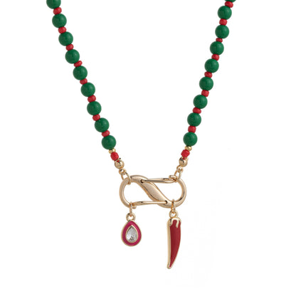 Colorful Oil Drop Pendant Color Rope Necklace Devil's Eye Heart Personality Hip Hop Unisex