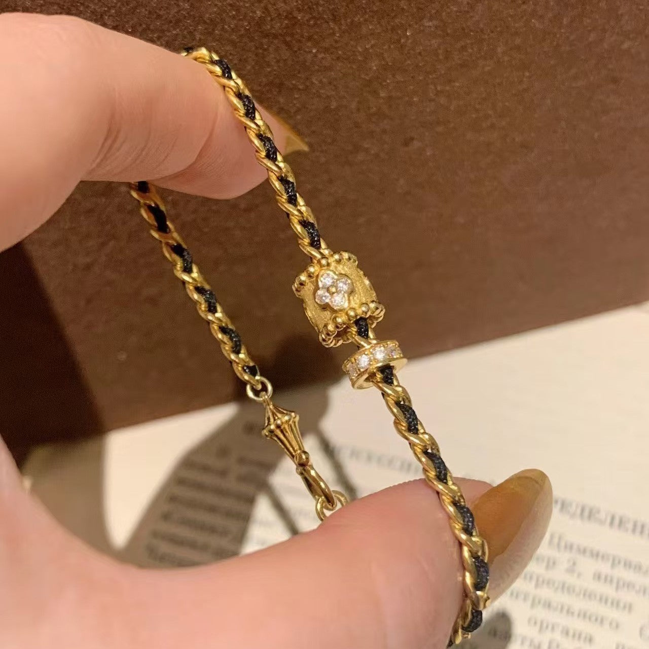 Black Gold Brushed Craft Bracelet Design Small Waist Bracelet Vintage Jewelry Gift for Best Friend