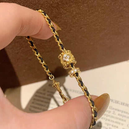 Black Gold Brushed Craft Bracelet Design Small Waist Bracelet Vintage Jewelry Gift for Best Friend