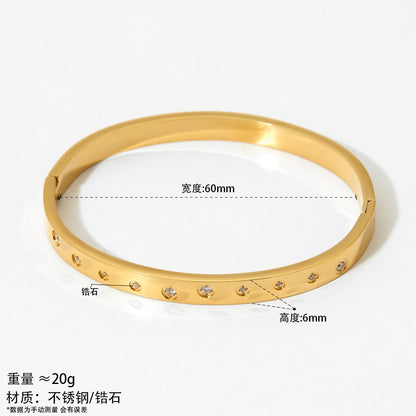 2025 New Stainless Steel Bracelet Hot-Selling Luxury High-End Micro-Paved Zirconia High-Grade Women's Bracelet