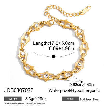 18k Titanium Steel Zircon Bracelet Niche Light Luxury Jewelry Non-Fading Stainless Steel Accessories for Women High-End Feel