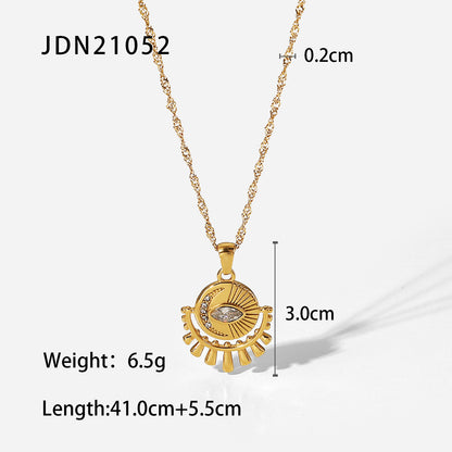 Stainless Steel Eight-Pointed Star Necklace High-End Ins Collarbone Chain Titanium Steel Necklace