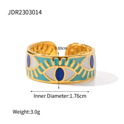 Stainless Steel Natural Stone Ring High-End Niche Ring Titanium Steel Hand Jewelry Rings