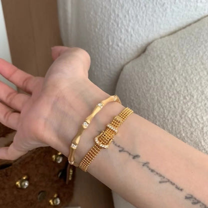 Pure Silver S925 High Carbon Diamond Light Luxury Style High-end Lace Strap Bracelet