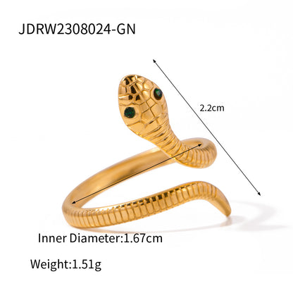 Stainless Steel Snake Ring High-End Niche Style Open Ring Titanium Steel Hand Jewelry Rings