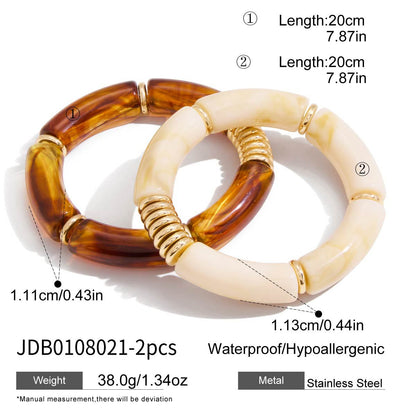 UV Gold-Plated Resin Bracelet Acrylic Bamboo Joint Bracelet Melad Autumn Winter High-End Feel Bracelet Niche Jewelry