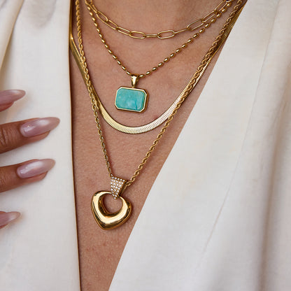 Heart Titanium Steel Necklace Accessories for Women Summer Light Luxury Niche Choker Stainless Steel Jewelry