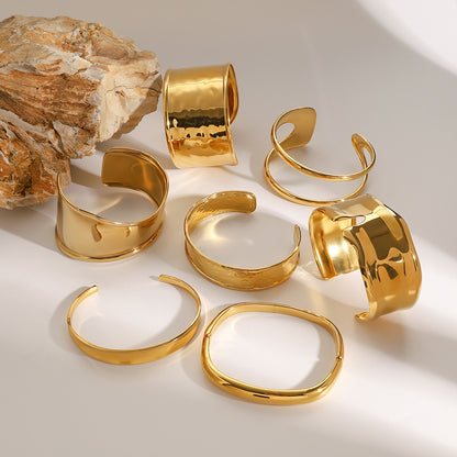 Stainless Steel Exaggerated Gold Bracelet High-end Open Bracelet Titanium Steel Jewelry Bracelet