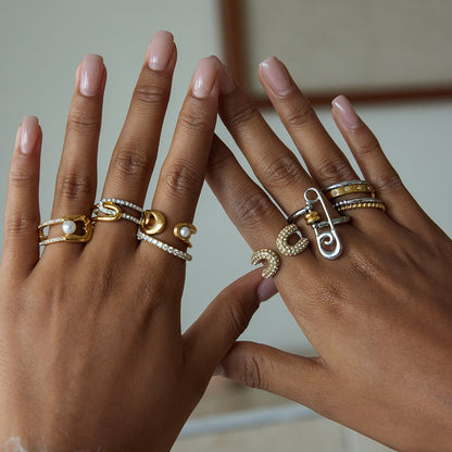 Original Design Paperclip Series Titanium Steel Ring Non-Fading Jewelry Stainless Steel Accessories High-End Feel